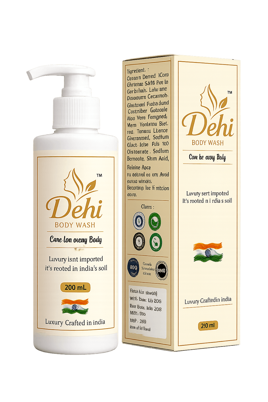 Dehi Body Wash 200mL Bottle and Packaging